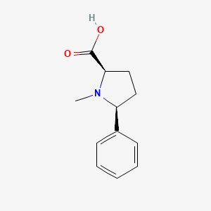 Chemical structure of (2R,5S)-1-Methyl-5-phenylpyrrolidine-2-carboxylic acid