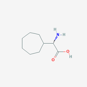 Chemical structure of (2S)-2-Amino-2-cycloheptylacetic acid