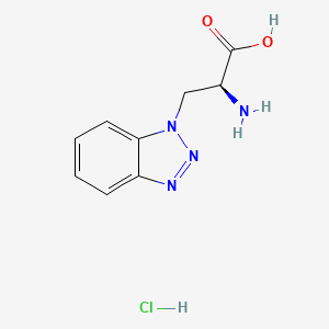 Chemical structure of (2S)-2-Amino-3-(1H-1,2,3-benzotriazol-1-yl)propanoic acid hydrochloride