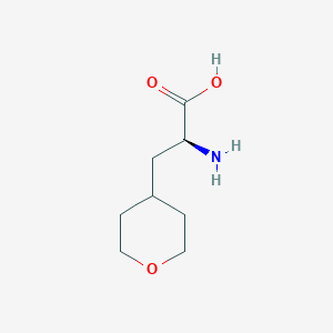 Chemical structure of (2S)-2-Amino-3-(oxan-4-yl)propanoic acid
