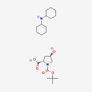Chemical structure of (2S)-Dicyclohexylamine trans-1-(tert-butoxycarbonyl)-4-hydroxypyrrolidine-2-carboxylate