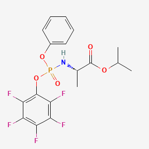 Chemical structure of (2S)-Isopropyl 2-(((perfluorophenoxy)(phenoxy)phosphoryl)amino)propanoate