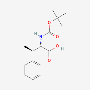 Chemical structure of (2S,3R)-2-((tert-Butoxycarbonyl)amino)-3-phenylbutanoic acid