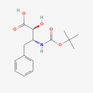 Chemical structure of (2S,3R)-3-((tert-Butoxycarbonyl)amino)-2-hydroxy-4-phenylbutanoic acid