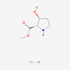 Chemical structure of (2S,3R)-Methyl 3-hydroxypyrrolidine-2-carboxylate hydrochloride