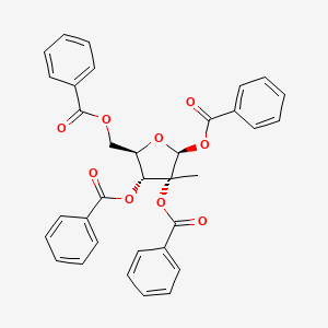 Chemical structure of 1,2,3,5-Tetra-O-benzoyl-2-C-methyl-beta-D-ribofuranose