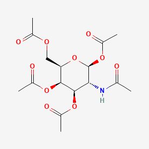 Chemical structure of (2S,3R,4R,5R,6R)-3-Acetamido-6-(acetoxymethyl)tetrahydro-2H-pyran-2,4,5-triyl triacetate