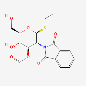 Chemical structure of (2S,3R,4R,5S,6R)-3-(1,3-dioxoisoindolin-2-yl)-2-(ethylthio)-5-hydroxy-6-(hydroxymethyl)tetrahydro-2H-pyran-4-yl acetate