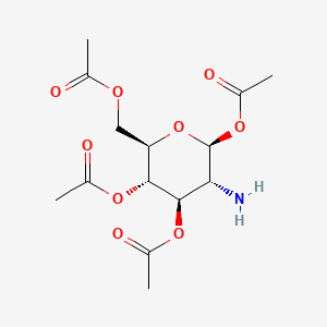 Chemical structure of (2S,3R,4R,5S,6R)-6-(acetoxymethyl)-3-aminotetrahydro-2H-pyran-2,4,5-triyl triacetate
