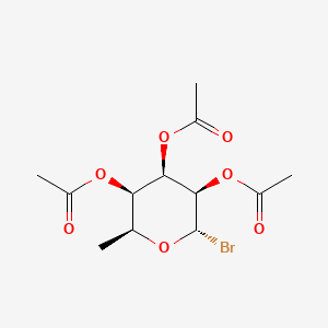 Chemical structure of alpha-L-Mannopyranosyl bromide, 6-deoxy-, triacetate