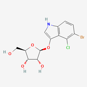Chemical structure of (2S,3R,4S,5R)-2-((5-bromo-4-chloro-1H-indol-3-yl)oxy)-5-(hydroxymethyl)tetrahydrofuran-3,4-diol