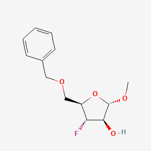 Chemical structure of (2S,3R,4S,5R)-5-((benzyloxy)methyl)-4-fluoro-2-methoxytetrahydrofuran-3-ol