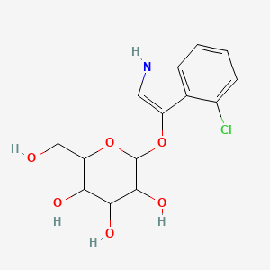 Chemical structure of 4-Chloro-3-indolyl beta-D-galactopyranoside