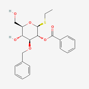 Chemical structure of Ethyl 2-O-benzoyl-3-O-benzyl-1-thio-beta-D-glucopyranoside