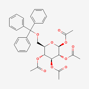 Chemical structure of [4,5,6-Triacetyloxy-2-(trityloxymethyl)oxan-3-yl] acetate