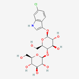 Chemical structure of 6-Chloro-3-indoxyl-b-D-cellobioside