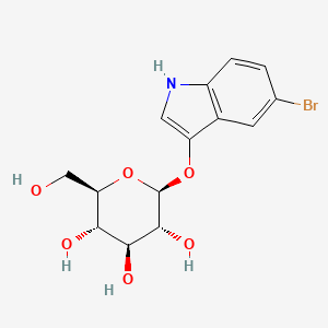 Chemical structure of (2S,3R,4S,5S,6R)-2-((5-bromo-1H-indol-3-yl)oxy)-6-(hydroxymethyl)tetrahydro-2H-pyran-3,4,5-triol