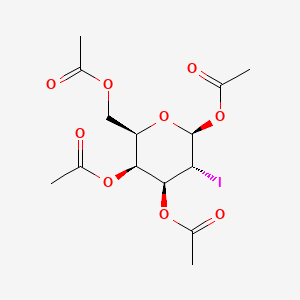 Chemical structure of 1,3,4,6-Tetra-O-acetyl-2-deoxy-2-iodo-beta-D-galactopyranose