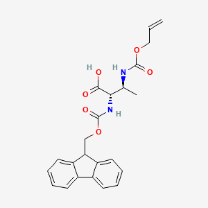 Chemical structure of (2S,3S)-(Fmoc-amino)-3-allyloxycarbonyl-aminobutyric acid