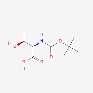 Chemical structure of (2S,3S)-2-((tert-Butoxycarbonyl)amino)-3-hydroxybutanoic acid