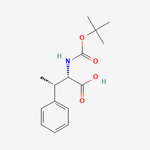 Chemical structure of (2S,3S)-2-((tert-Butoxycarbonyl)amino)-3-phenylbutanoic acid