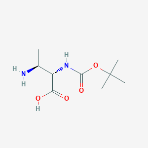 Chemical structure of (2S,3S)-3-Amino-2-((tert-butoxycarbonyl)amino)butanoic acid