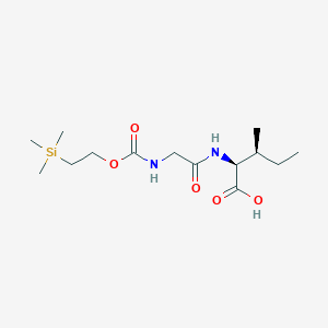 Chemical structure of (2S,3S)-3-methyl-2-[2-({[2-(trimethylsilyl)ethoxy]carbonyl}amino)acetamido]pentanoic acid