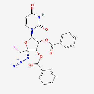 Chemical structure of Uridine, 4'-C-azido-5'-deoxy-5'-iodo-, 2',3'-dibenzoate