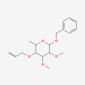 Chemical structure of (2S,3S,4R,5R,6R)-3-(Allyloxy)-6-(benzyloxy)-4,5-dimethoxy-2-methyltetrahydro-2H-pyran