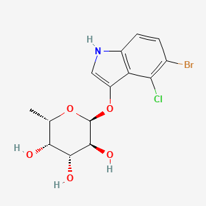 Chemical structure of (2S,3S,4R,5S,6S)-2-((5-bromo-4-chloro-1H-indol-3-yl)oxy)-6-methyltetrahydro-2H-pyran-3,4,5-triol