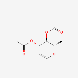 Chemical structure of 1,5-Dianhydro-2,6-dideoxy-L-arabino-hex-1-enitol diacetate