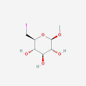 Chemical structure of Methyl 6-deoxy-6-iodo-beta-D-glucopyranoside
