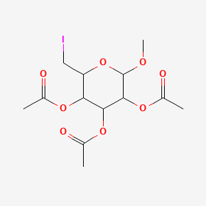 Chemical structure of Methyl 2,3,4-tri-O-acetyl-6-deoxy-6-iodohexopyranoside