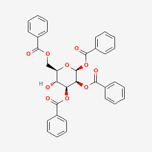 Chemical structure of 1,2,3,6-Tetra-O-benzoyl-b-D-mannopyranose