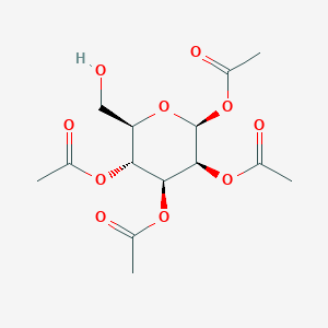 Chemical structure of (2S,3S,4S,5R,6R)-6-(Hydroxymethyl)tetrahydro-2H-pyran-2,3,4,5-tetrayl tetraacetate