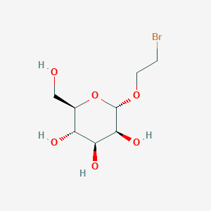 Chemical structure of (2S,3S,4S,5S,6R)-2-(2-Bromoethoxy)-6-(hydroxymethyl)tetrahydro-2H-pyran-3,4,5-triol