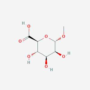Chemical structure of (2S,3S,4S,5S,6S)-3,4,5-Trihydroxy-6-methoxytetrahydro-2H-pyran-2-carboxylic acid