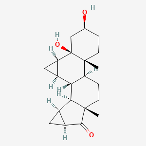 Chemical structure of (2S,4aR,4bS,6aS,7aS,8aS,8bS,8cR,8dR,9aR,9bR)-2,9b-Dihydroxy-4a,6a-dimethylhexadecahydro-1H-cyclopropa[4,5]cyclopenta[1,2-a]cyclopropa[l]phenanthren-7(7aH)-one