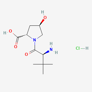 Chemical structure of (2S,4R)-1-((S)-2-Amino-3,3-dimethylbutanoyl)-4-hydroxypyrrolidine-2-carboxylic acid hydrochloride