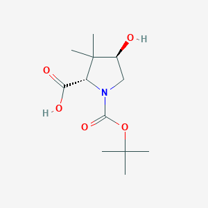Chemical structure of 1-(tert-Butoxycarbonyl)-4-hydroxy-3,3-dimethylproline