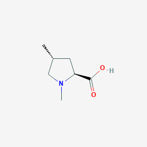 Chemical structure of (2S,4R)-1,4-Dimethylpyrrolidine-2-carboxylic acid
