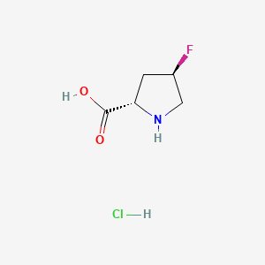 Chemical structure of (2S,4R)-4-Fluoropyrrolidine-2-carboxylic acid hydrochloride