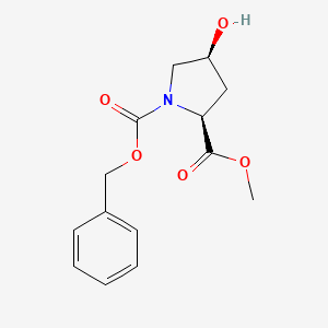 Chemical structure of (2S,4S)-1-(Benzyloxycarbonyl)-2-(methoxycarbonyl)-4-hydroxypyrrolidine