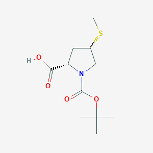 Chemical structure of (4S)-1-Boc-4-methylthiol-L-proline