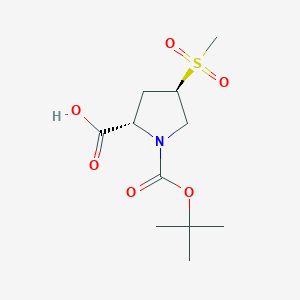 Chemical structure of (4R)-1-Boc-4-(methylsulfonyl)-L-proline
