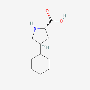 Chemical structure of (4S)-4-cyclohexyl-L-proline