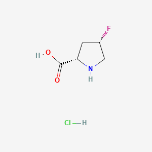 Chemical structure of (2S,4S)-4-Fluoropyrrolidine-2-carboxylic acid hydrochloride