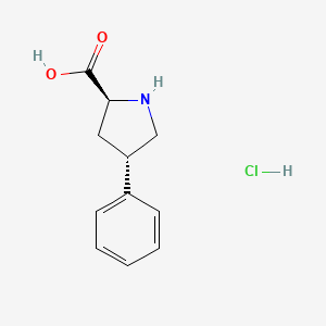 Chemical structure of (2S,4S)-4-Phenylpyrrolidine-2-carboxylic acid hydrochloride