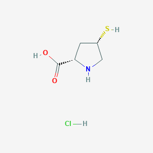 Chemical structure of 4-Sulfanyl-L-proline--hydrogen chloride (1/1)