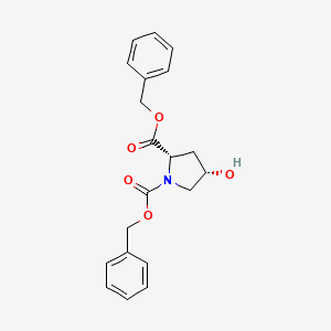Chemical structure of (2S,4S)-Dibenzyl 4-hydroxypyrrolidine-1,2-dicarboxylate